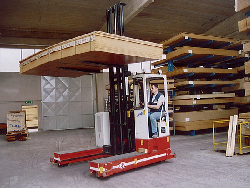 Order picker with aux mast and shelves for die handling